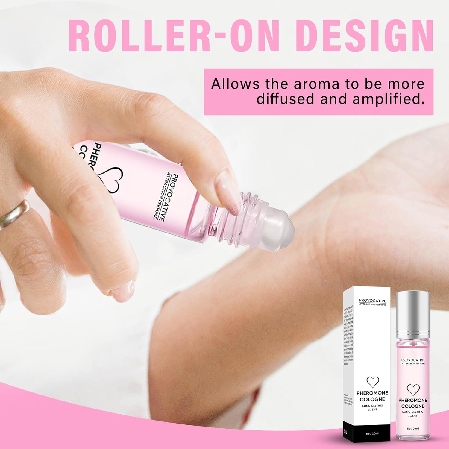 Richie House pheromone perfume for women in a sleek roll-on bottle, infused with pheromones for added appeal.