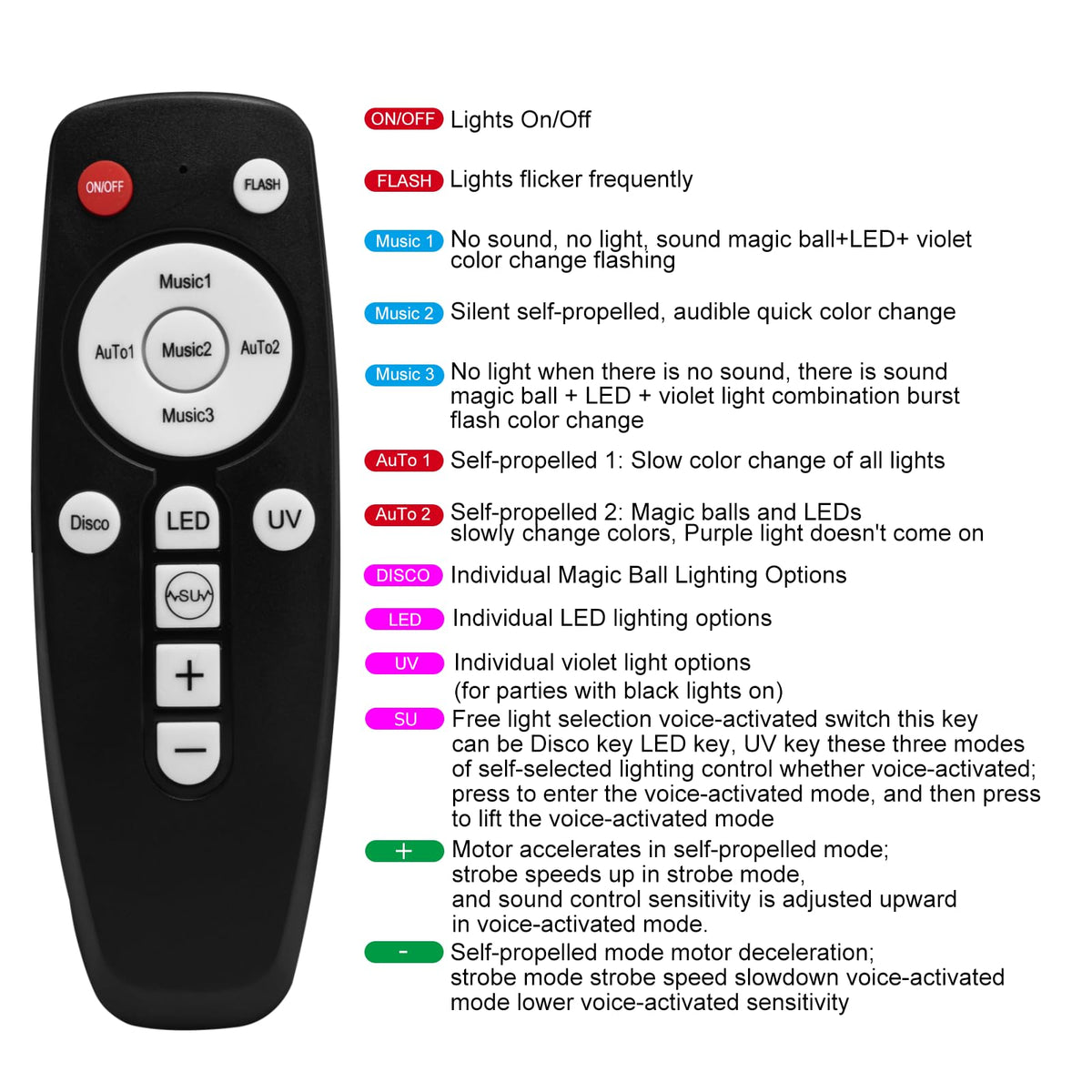 LED Disco Ball Party Light Sound Activated Remote 6 Color - Premium Selection Official Imagery - 5