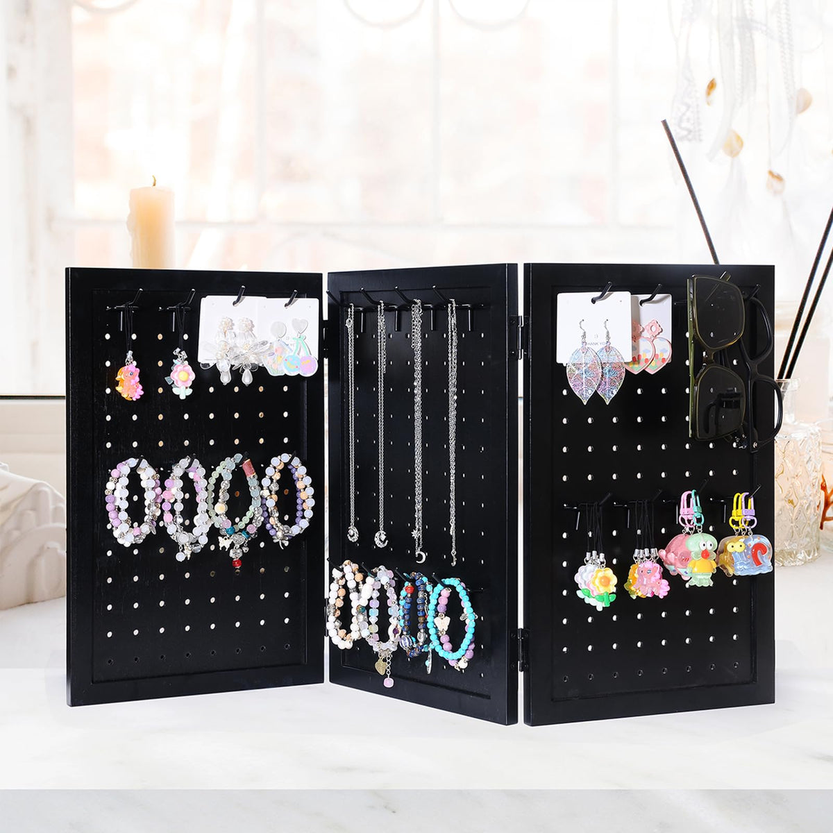 Wooden Jewelry Display Organizer with 24 Removable Black - humberboat Official Imagery - 8
