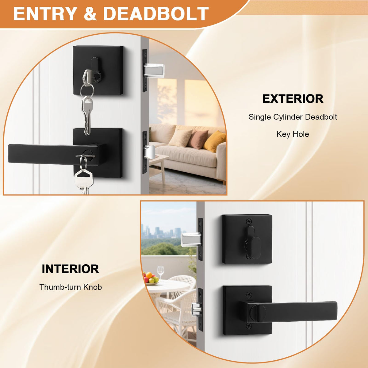 Probrico Square Entry Levers and Single Cylinder Deadbolts - Probrico Official Imagery - 4