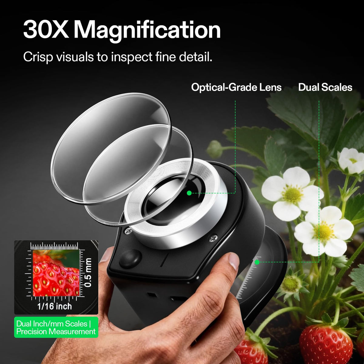 VIVOSUN 30X Rechargeable Loupe Magnifier with LED Light and - VIVOSUN Official Imagery - 5