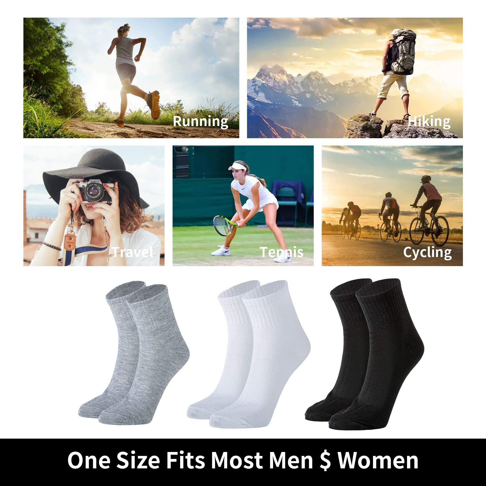 Sophproton 120 Pairs Mens Quarter Ankle Socks Athletic Moisture C - Sophproton Official Product View 2