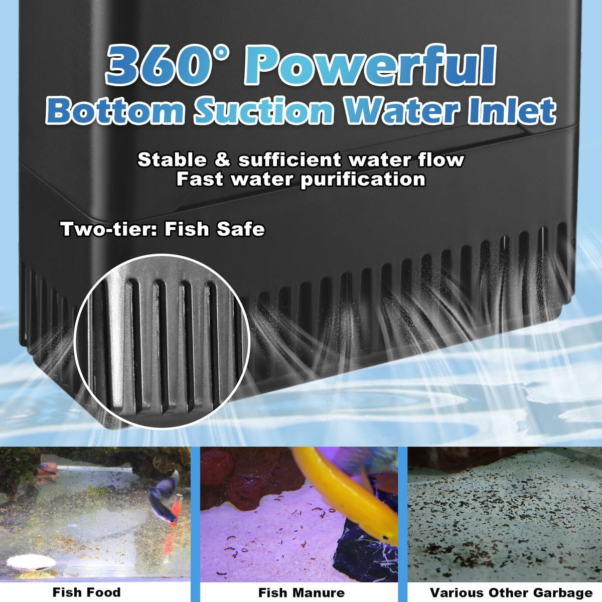 Turtle Tank Filter Aquarium Filter Power Adjustable 20 75 - TARARIUM Official Imagery - 5