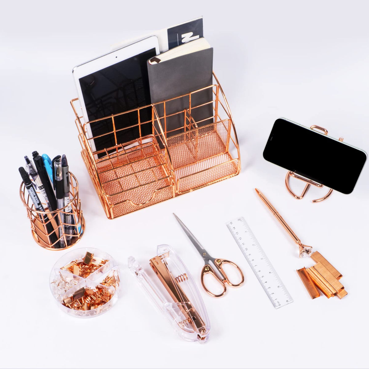 KAAKOW Rose Gold Desk Organizers and Accessories Office - KAAKOW Official Imagery - 7