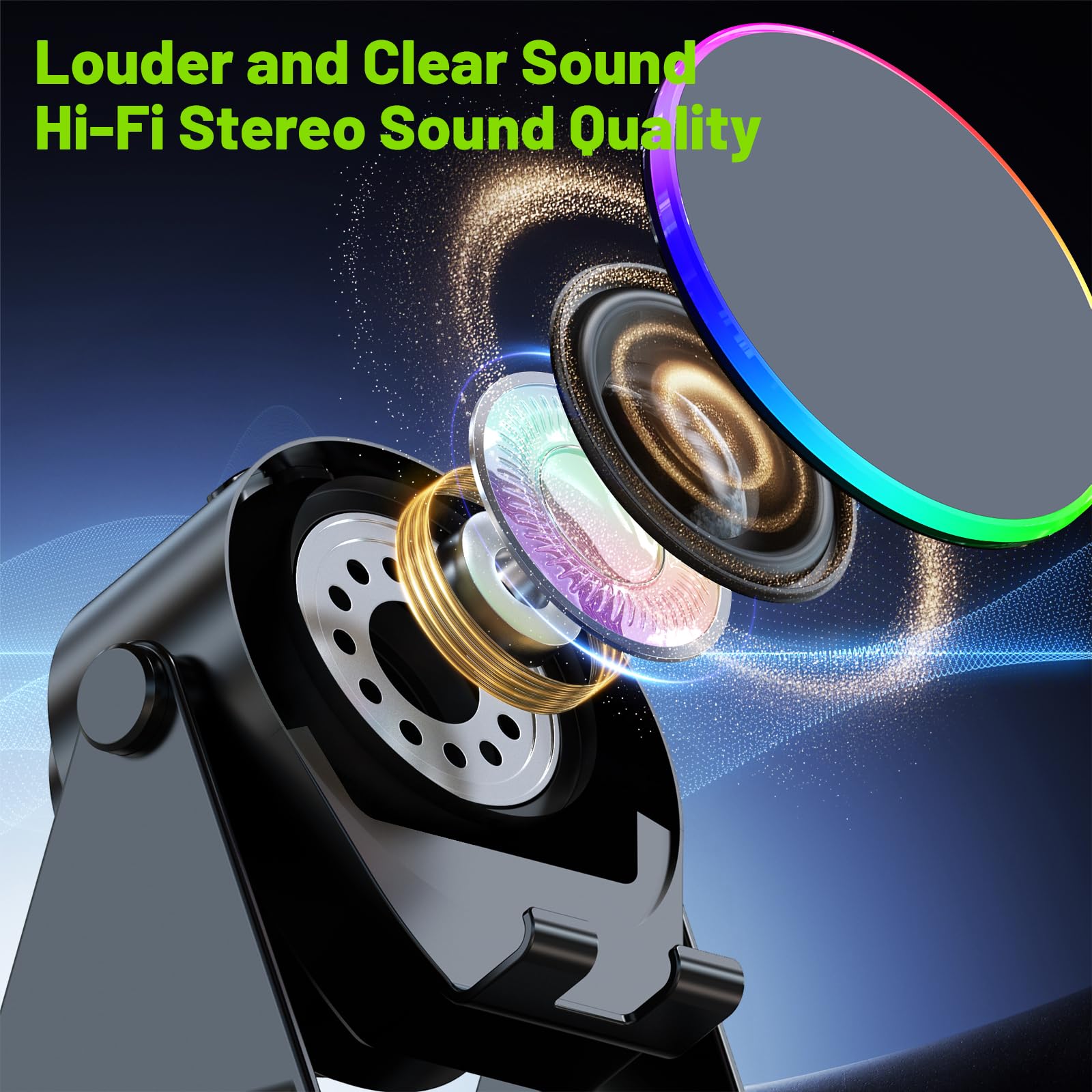 Dohelly Wireless Induction Speaker, Phone Stand with Bluetooth Sp by Dohelly - Angle View 8