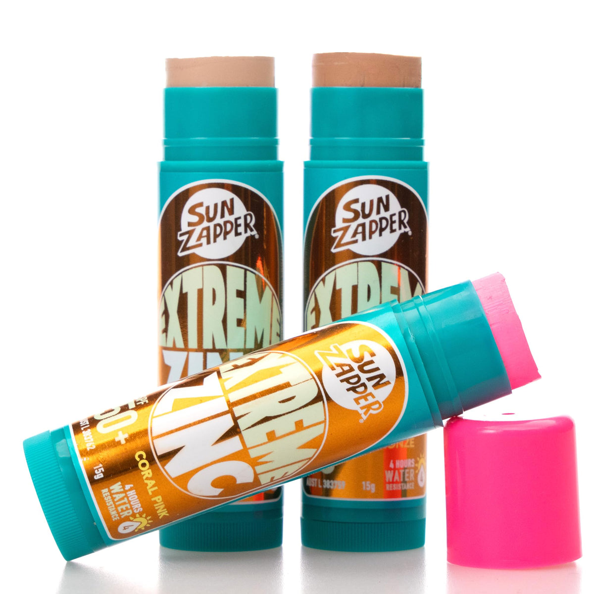 Sun Zapper Extreme Zinc Sunscreen Stick SPF 50 Beauty 3 Pack - Sun Zapper Official Imagery - 3