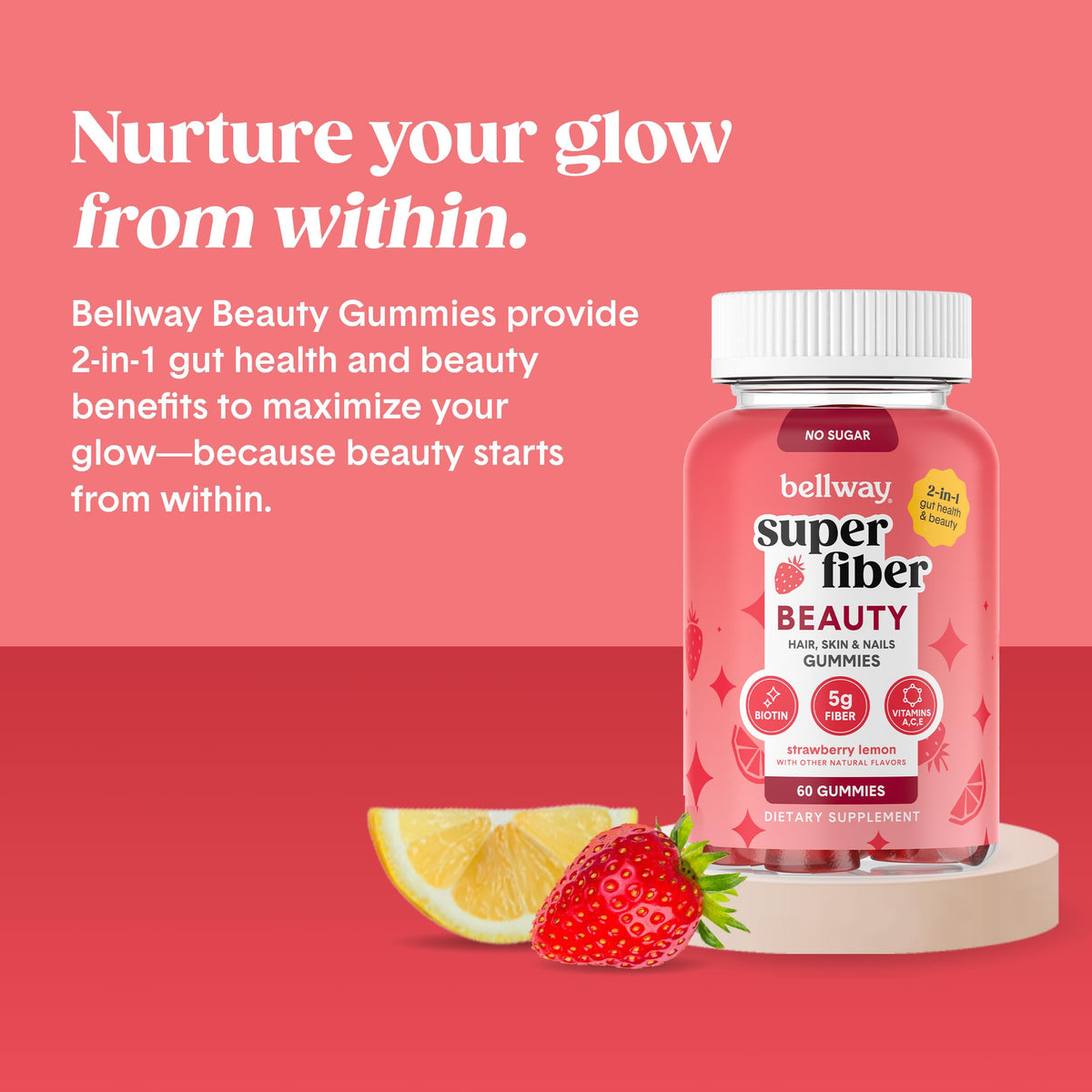 Bellway Super Fiber Beauty Fiber Gummies with Biotin Sugar - Bellway Official Imagery - 4