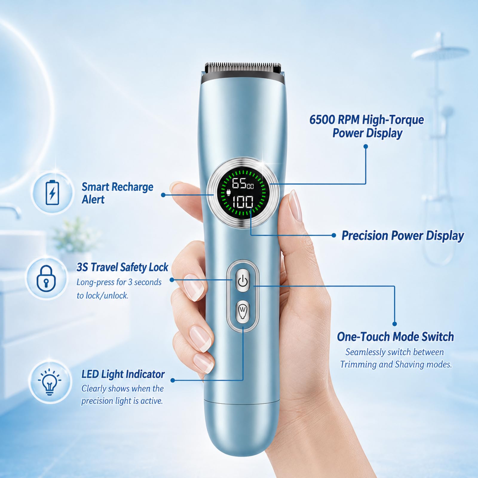 Yinnovay 2-in-1 Bikini Trimmer & Electric Razor Women