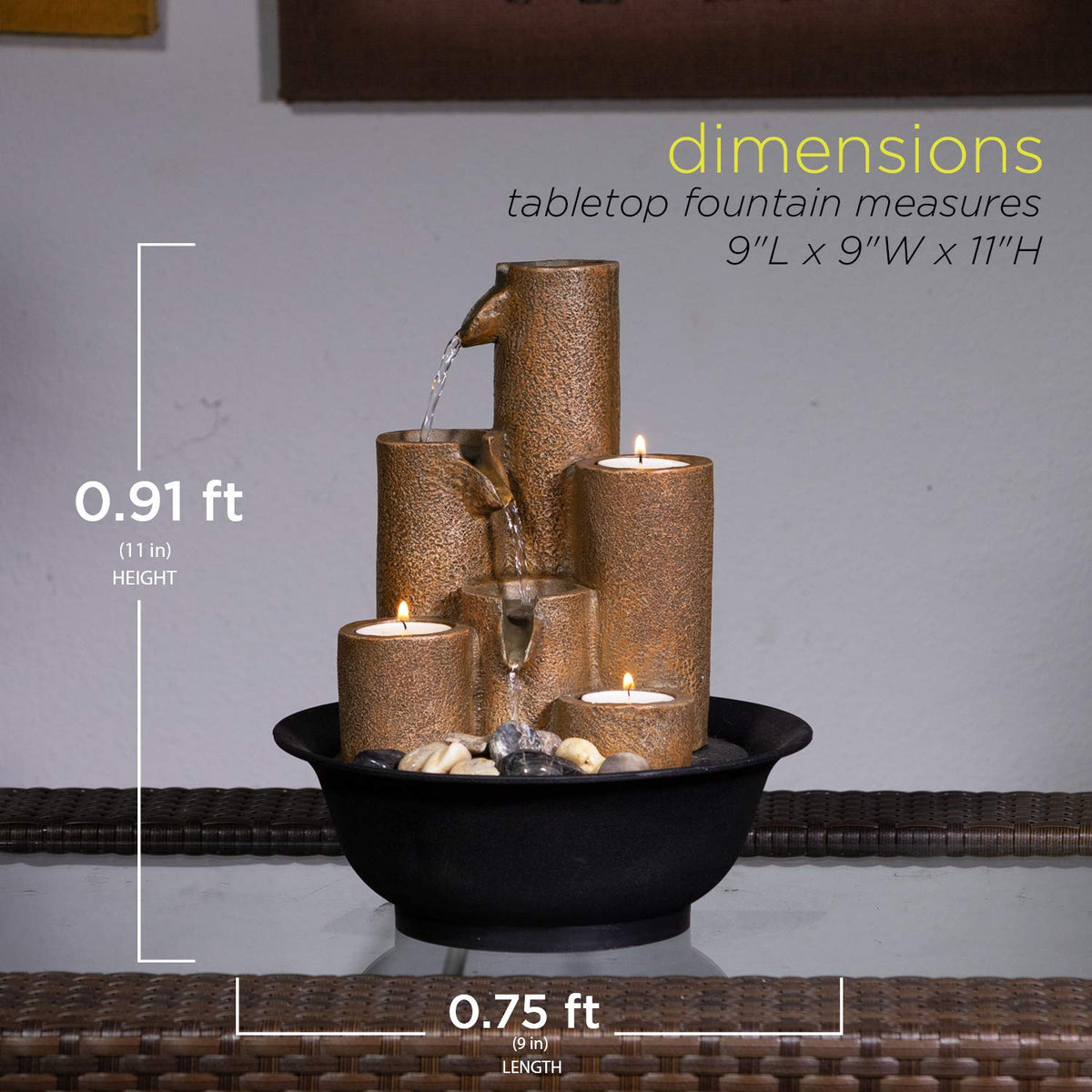 Alpine Corporation WCT202 Indoor Tabletop Tiered Water - Premium Selection Official Imagery - 4