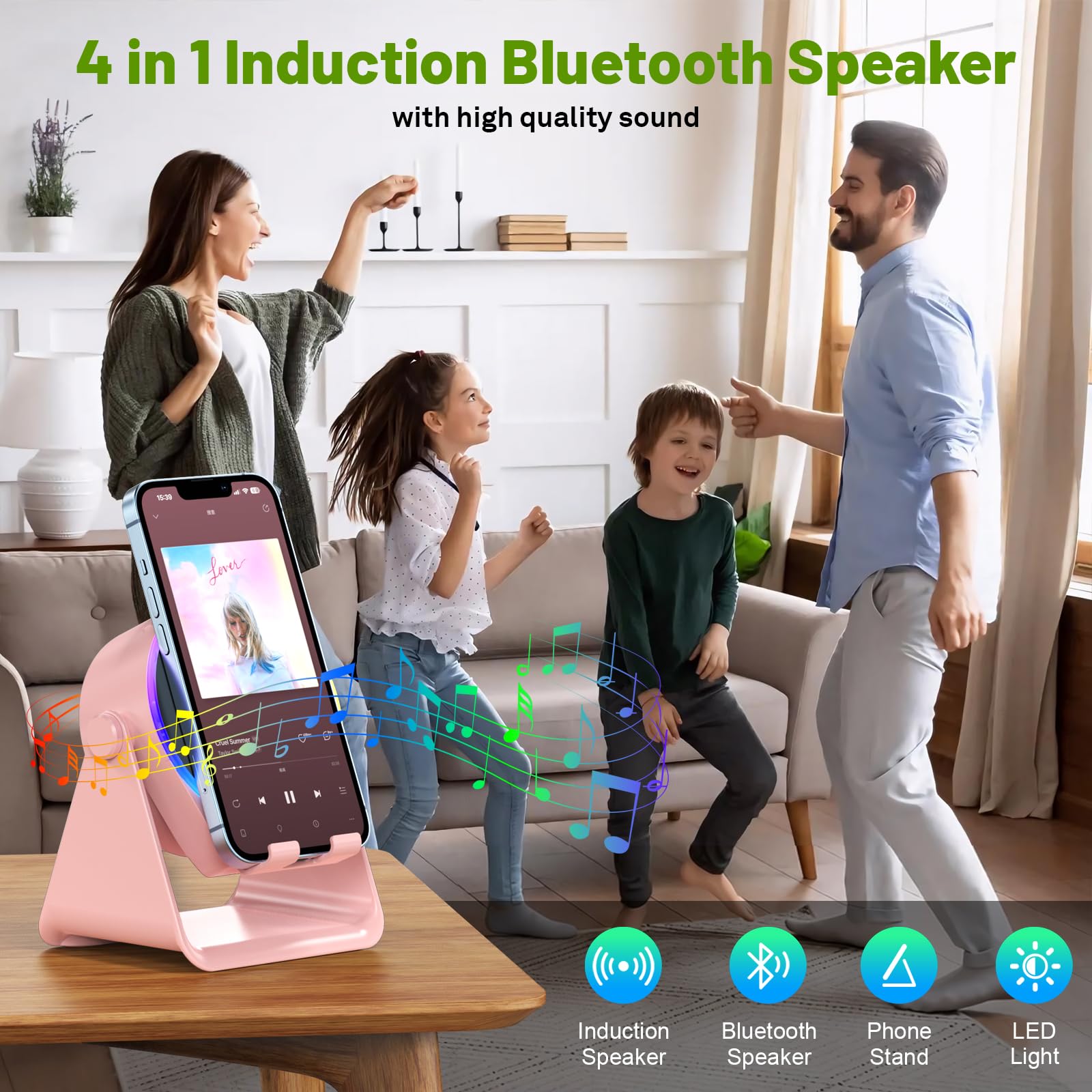 Dohelly Wireless Induction Speaker,Bluetooth Speaker with Phone S - Dohelly Official Product View 2