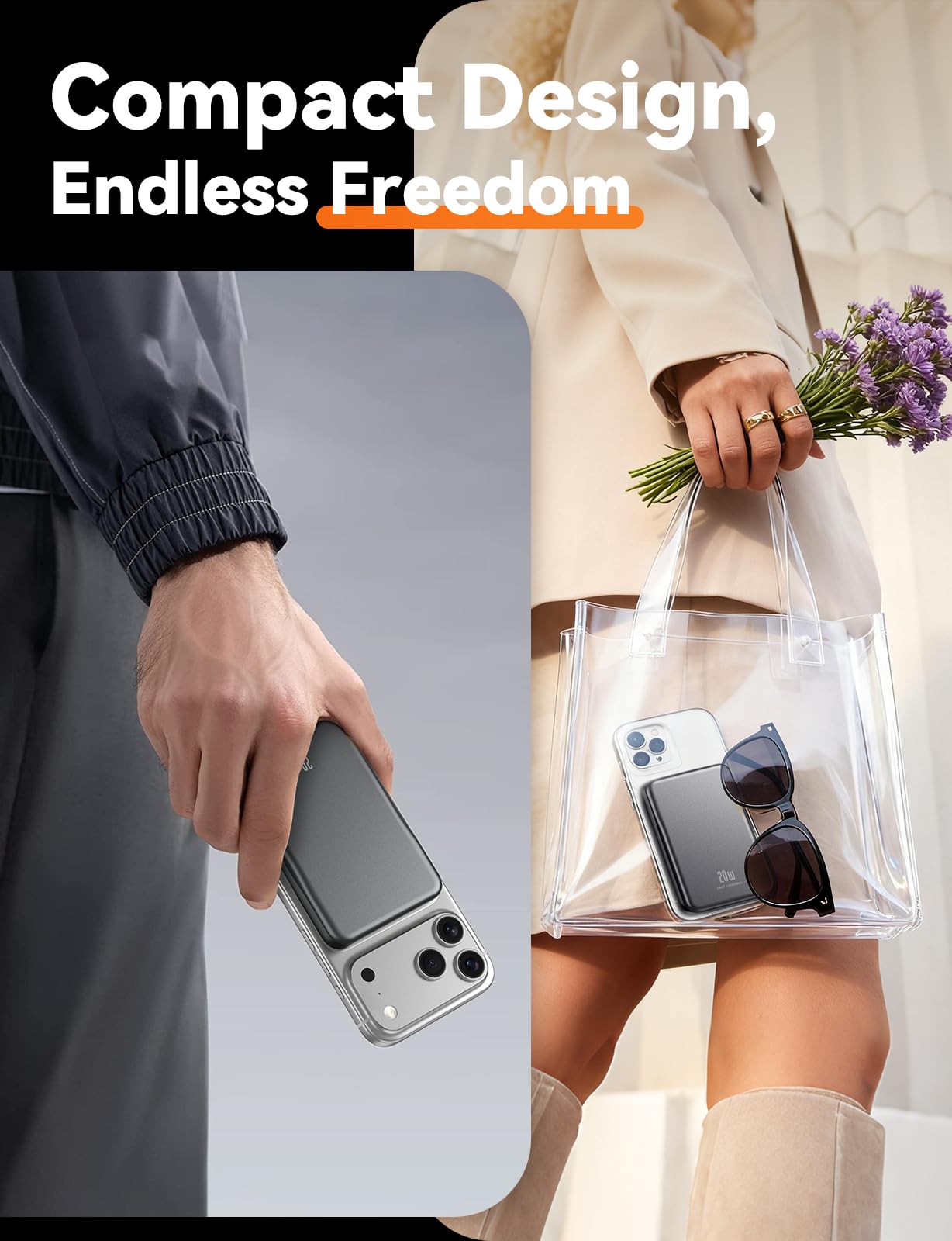 Magnetic Portable Charger 10000mAh Fast Charging MagSafe - Aobbow Official Imagery - 8