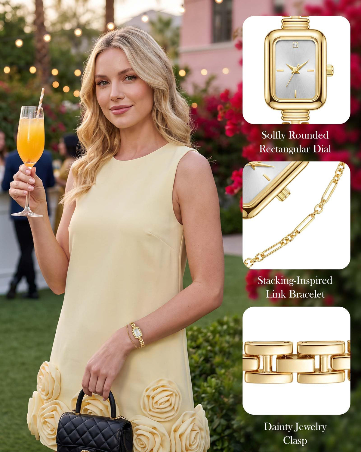 CIVO Dainty Womens Gold Watches Stacking Bracelet Watch - CIVO Official Imagery - 4
