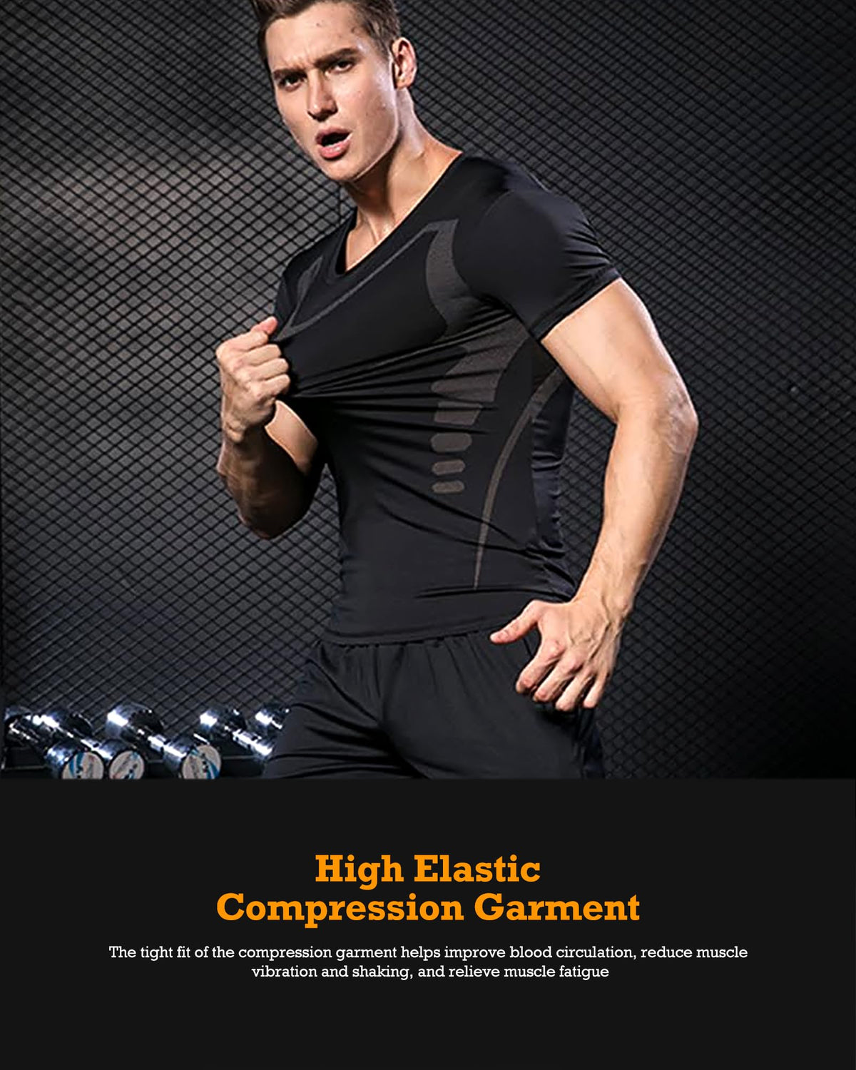 5PCS Gym Clothes for Men Workout Sets Compression Shirt - BOOMCOOL Official Imagery - 7