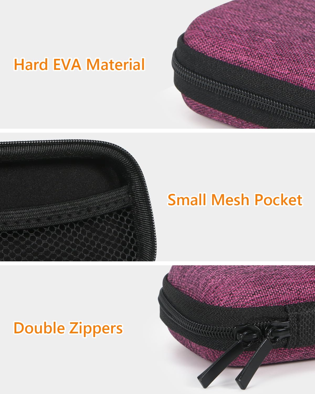 GLCON Mini Hard Earbud Case, Grape-Purple Cute Pouch for Samsung JBL Sony - GLCON Official Product View 4