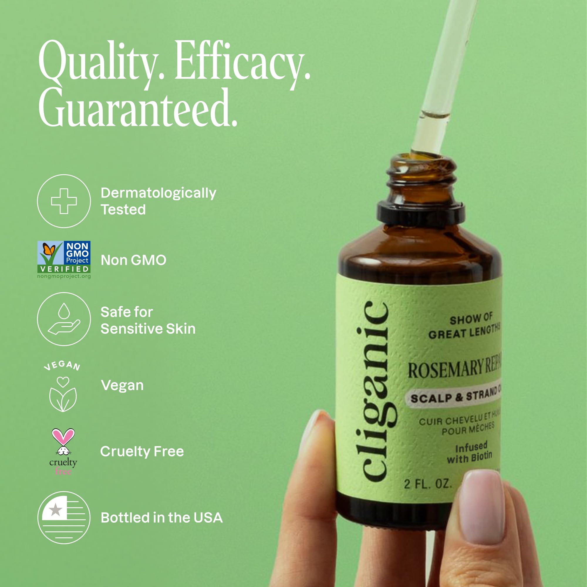 Cliganic Rosemary Oil for Hair & Scalp - Biotin & Jojoba Infused Repair Serum t - Cliganic Official Product View 6