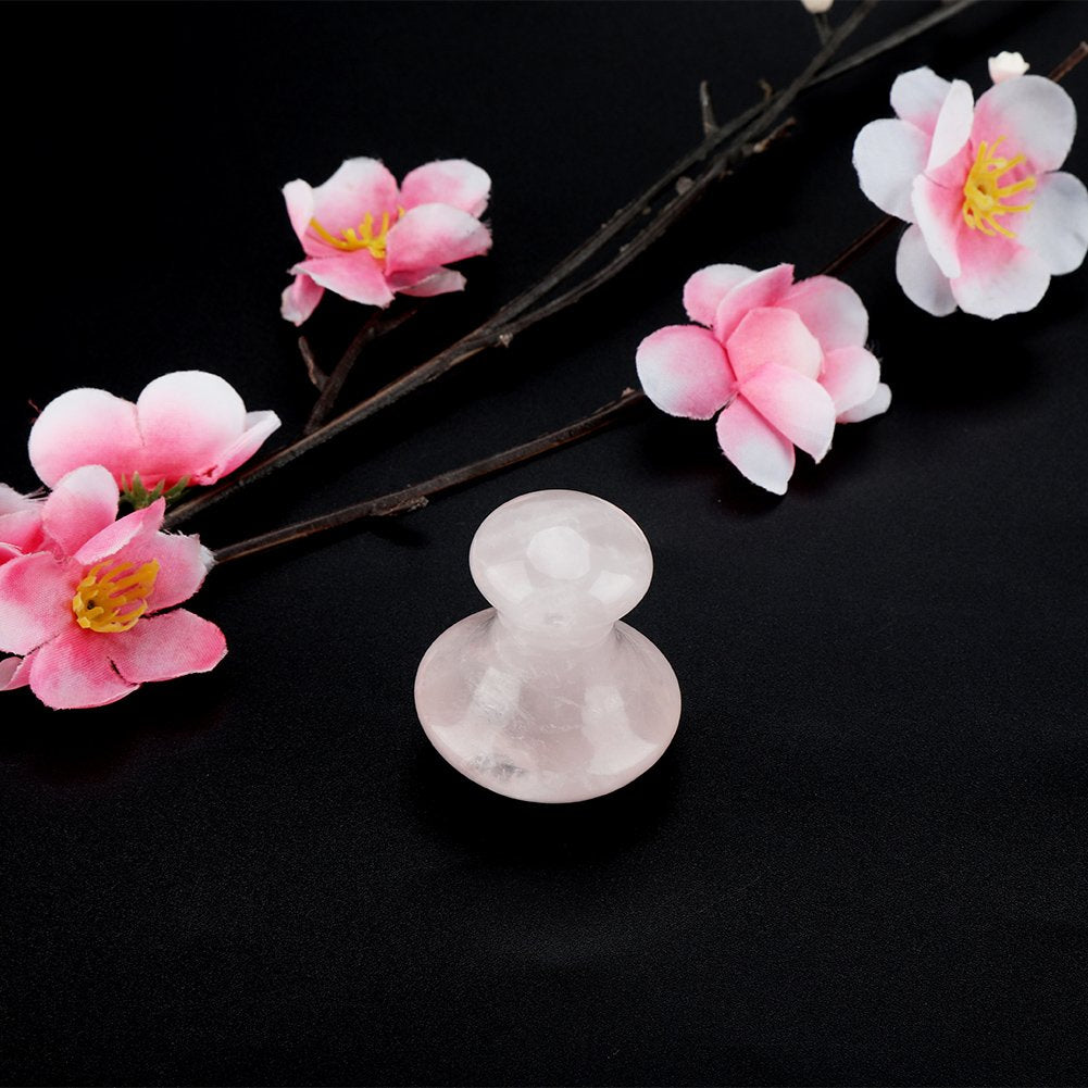 Massage Stone, Natural Pink Rose Quartz Crystal Massage Stone - Vikye