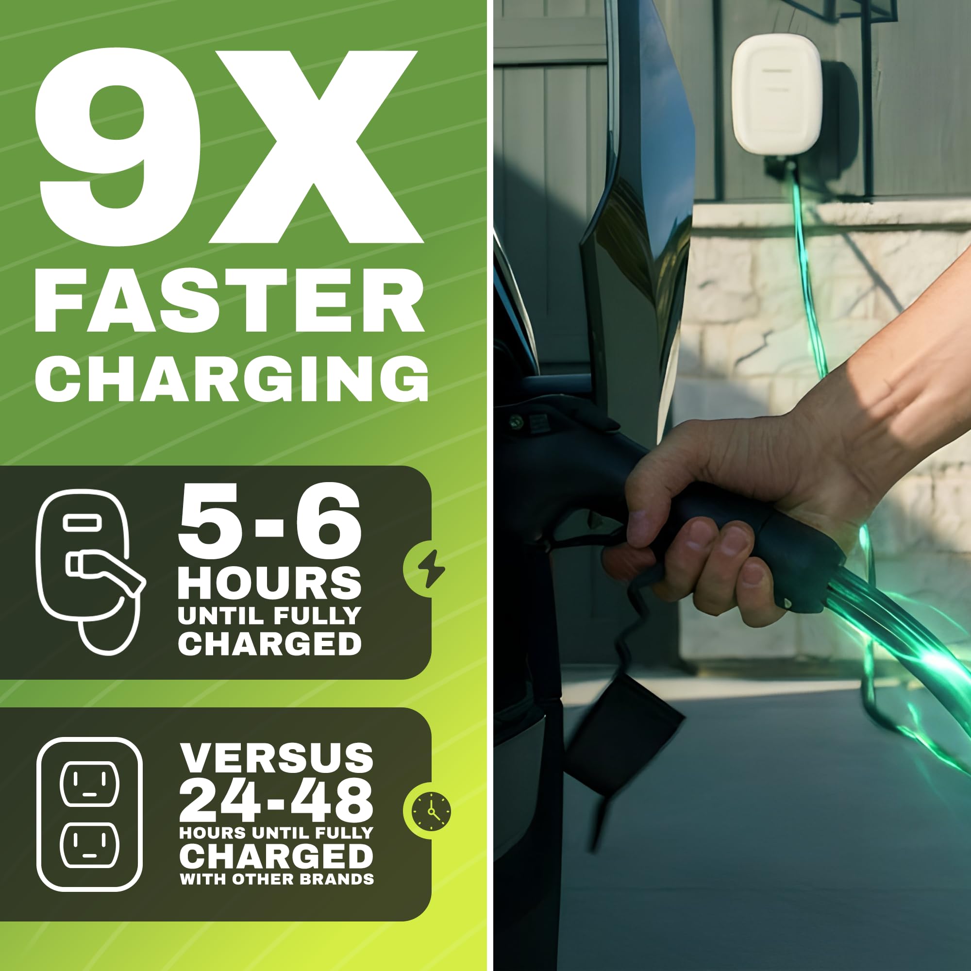 EMPORIA Level 2 EV Charger w - NACS & Compatible with Tesla 48 amp El - EMPORIA Official Product View 3