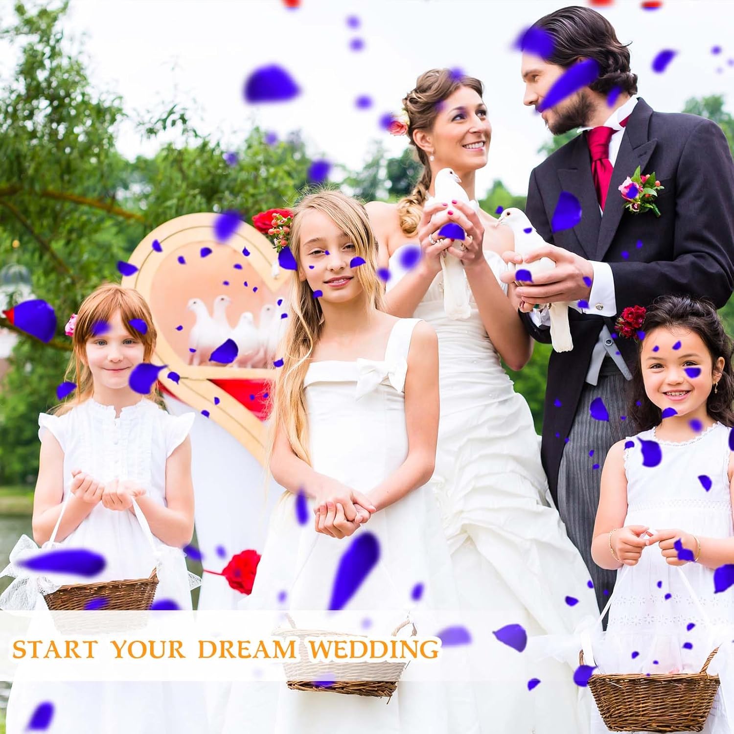 Tavkite dried real rose petals, natural preserved dry flower petals for wedding and party decorations, vibrant red and pink hues