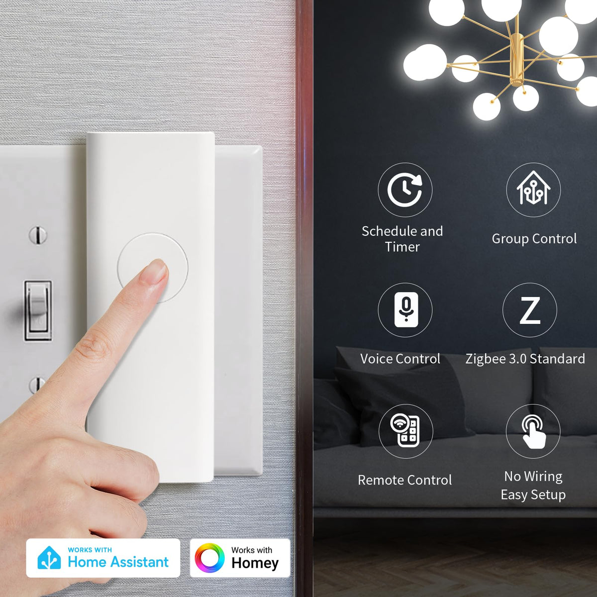 THIRDREALITY Zigbee Smart Switch Toggle Rocker No Wiring - THIRDREALITY Official Imagery - 4