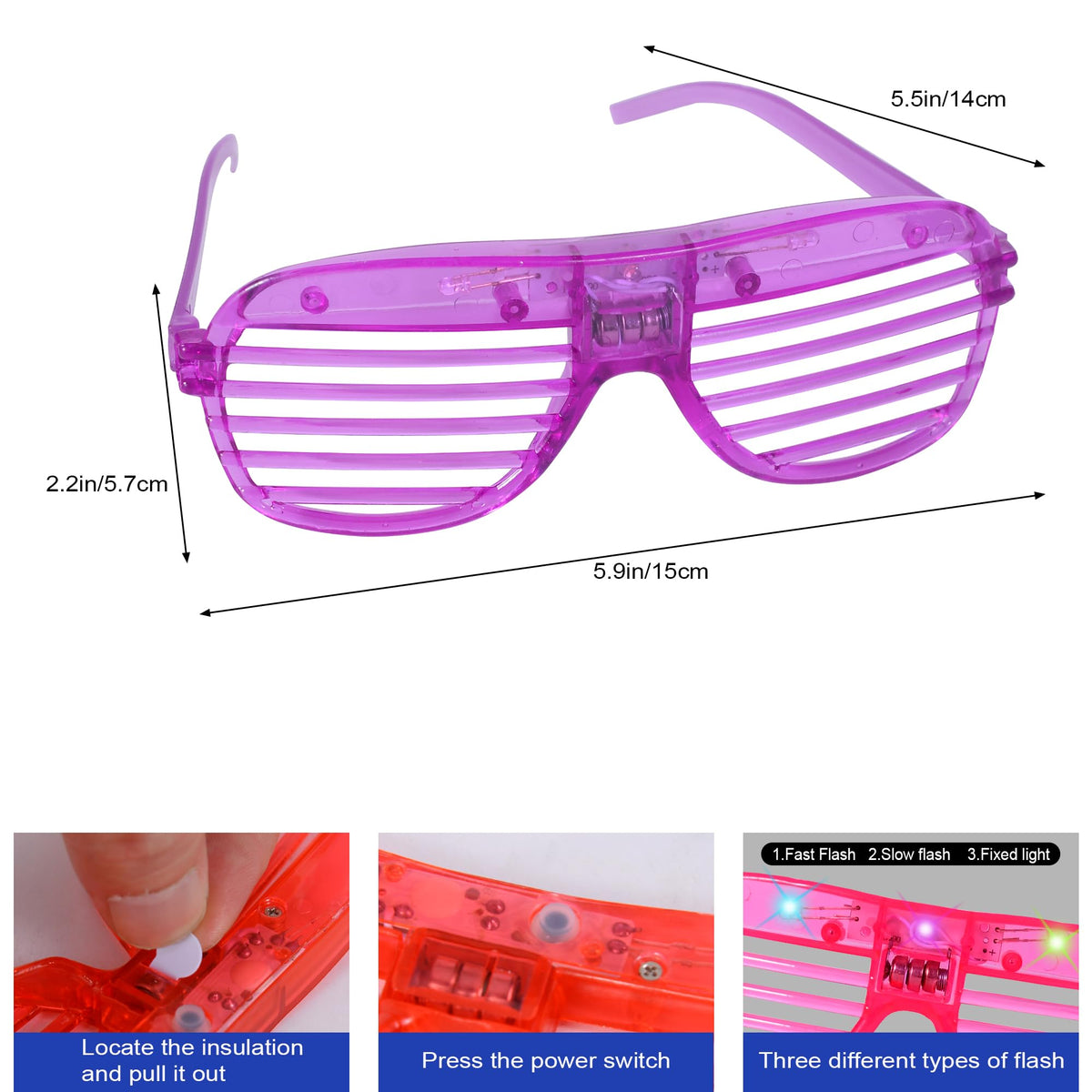 40 Pack Led Glasses Light Up Glasses Glow Glasses Glow In - Zaaaslsm Official Imagery - 3