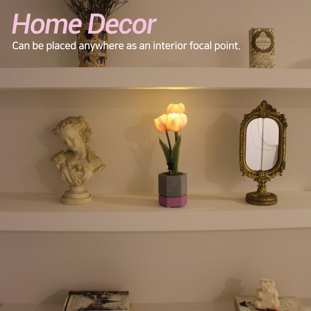 Cordless Flower Table Lamp LED Battery Operated Portable - VIA K STUDIO Official Imagery - 5