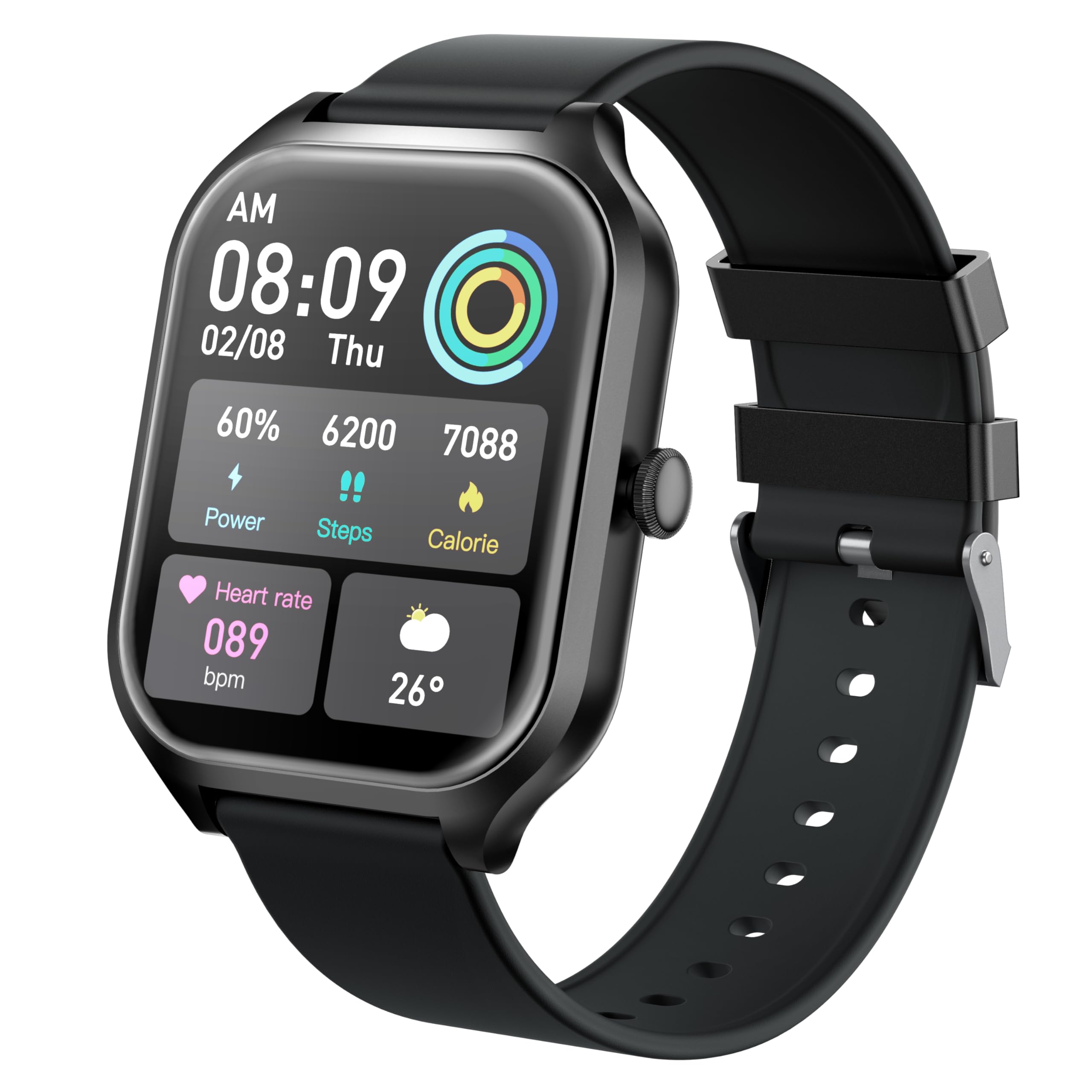 ANTZO Smart Watch 2.01" AMOLED Display 10-Day Battery, BT Call & - Product Imagery