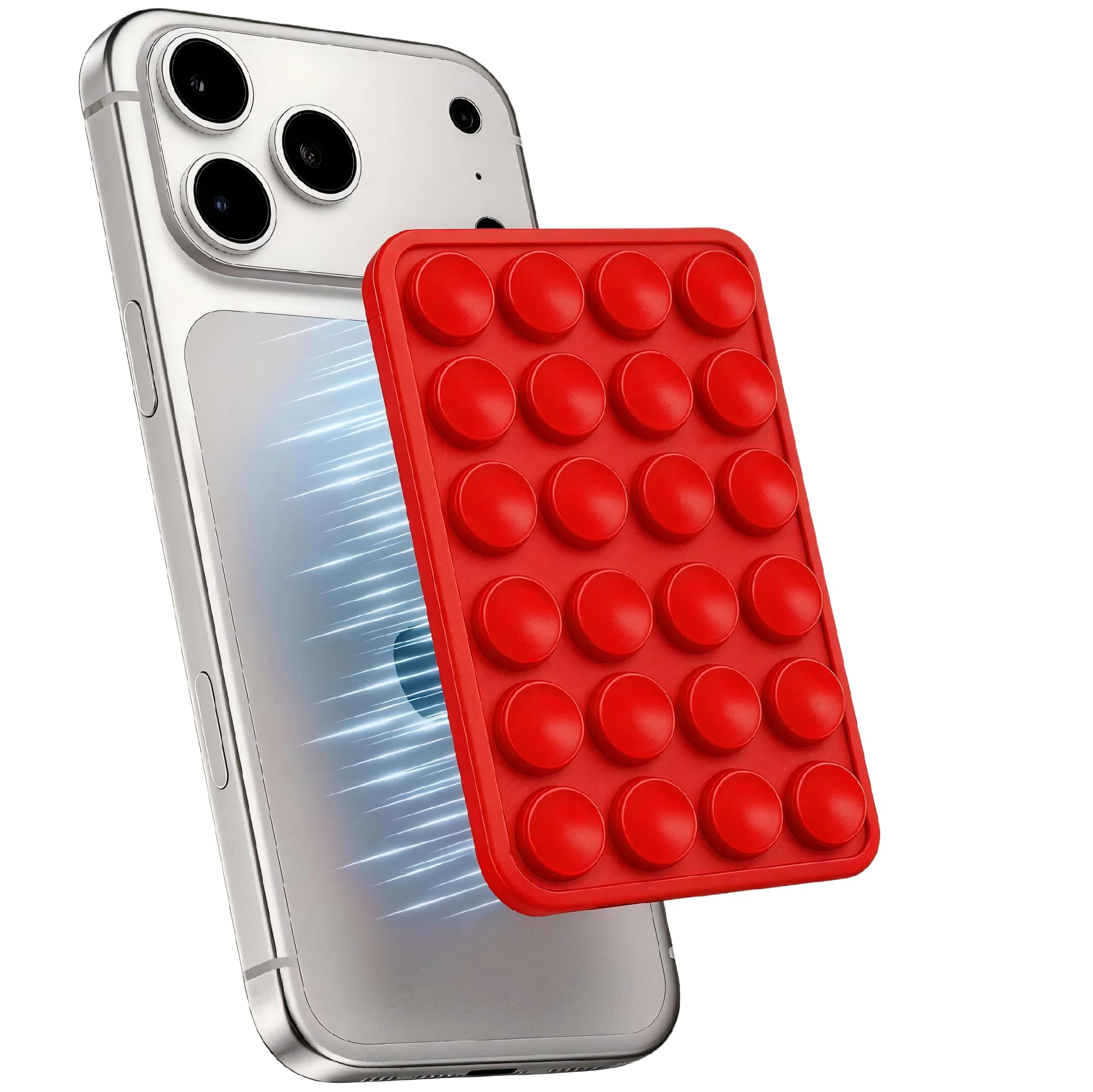 VEADOOLLY Red OCTO-Buddy Double Sided Silicone Suction Phone Case Moun - View 1