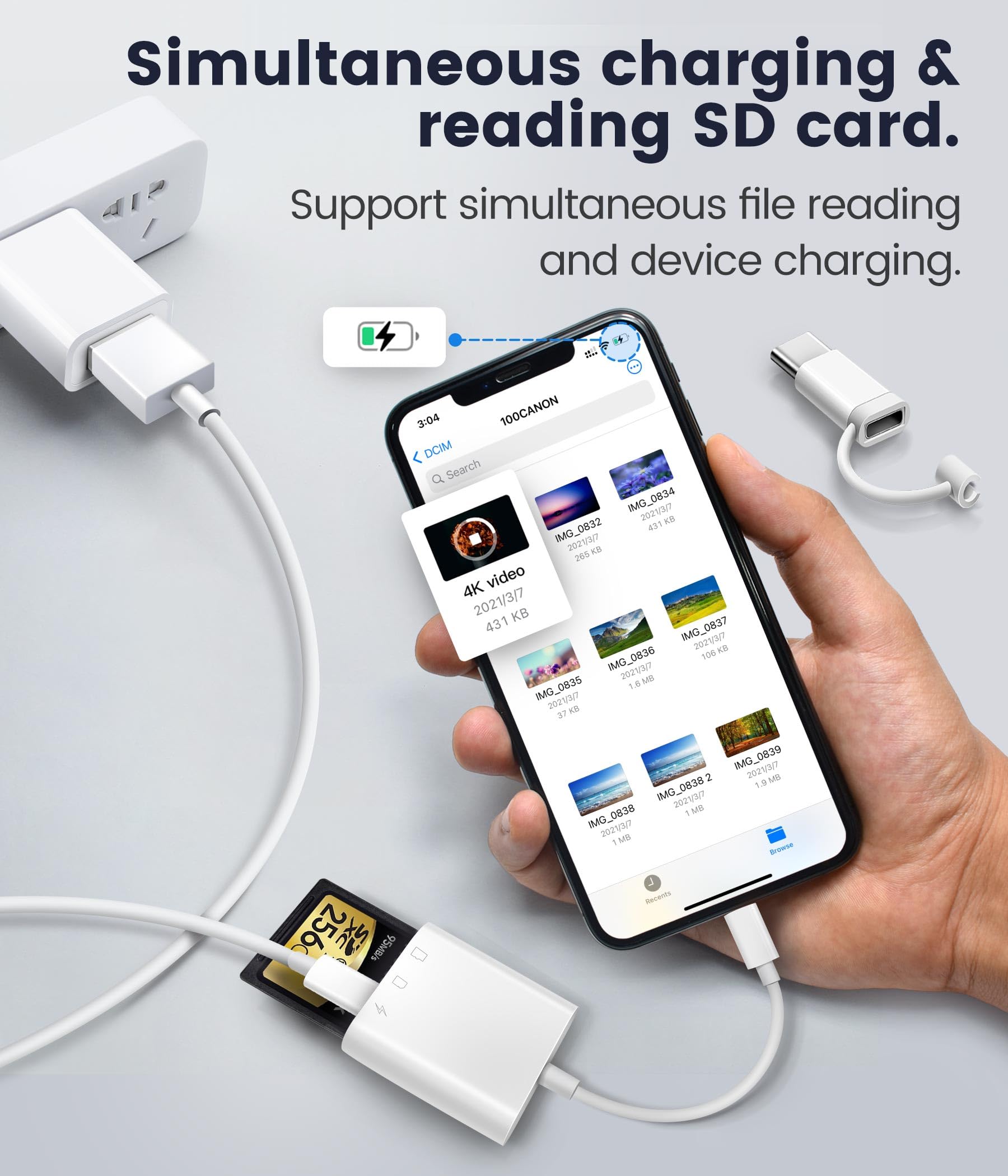 SD Card Reader for iPhone iPad, Oyuiasle Digital Trail Camera SD - Oyuiasle Official Product View 4