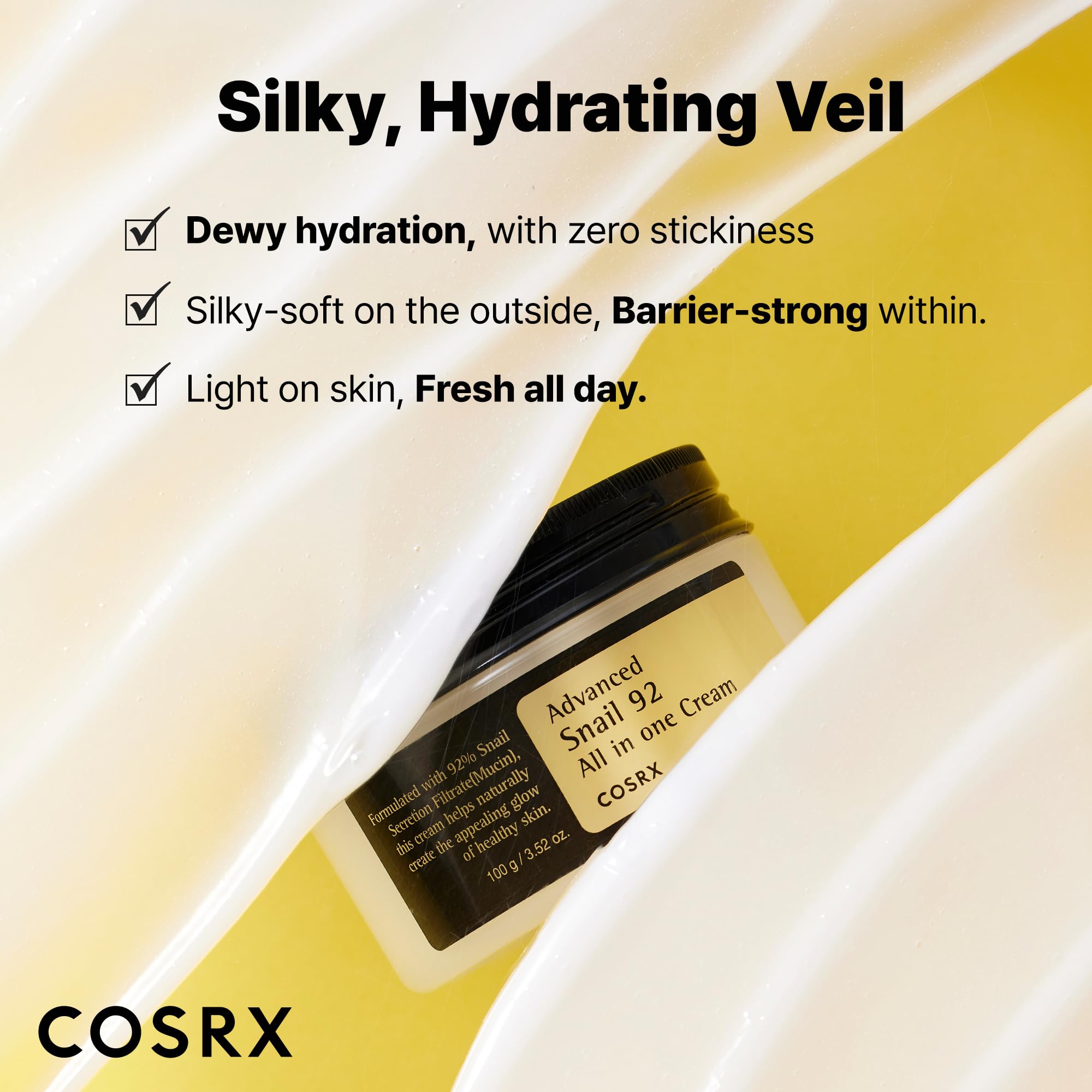 COSRX Snail Mucin 92% Face Moisturizer, 3.52 oz