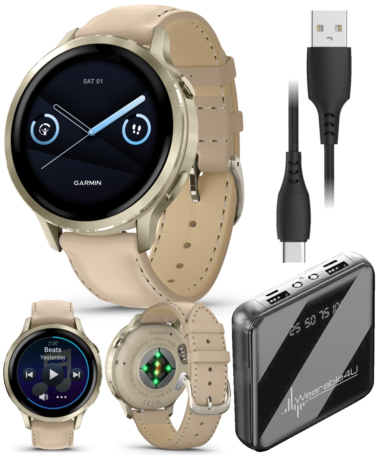 Garmin Venu 4 41mm AMOLED Advanced Health & Fitness GPS Smartwatch, Co - View 1