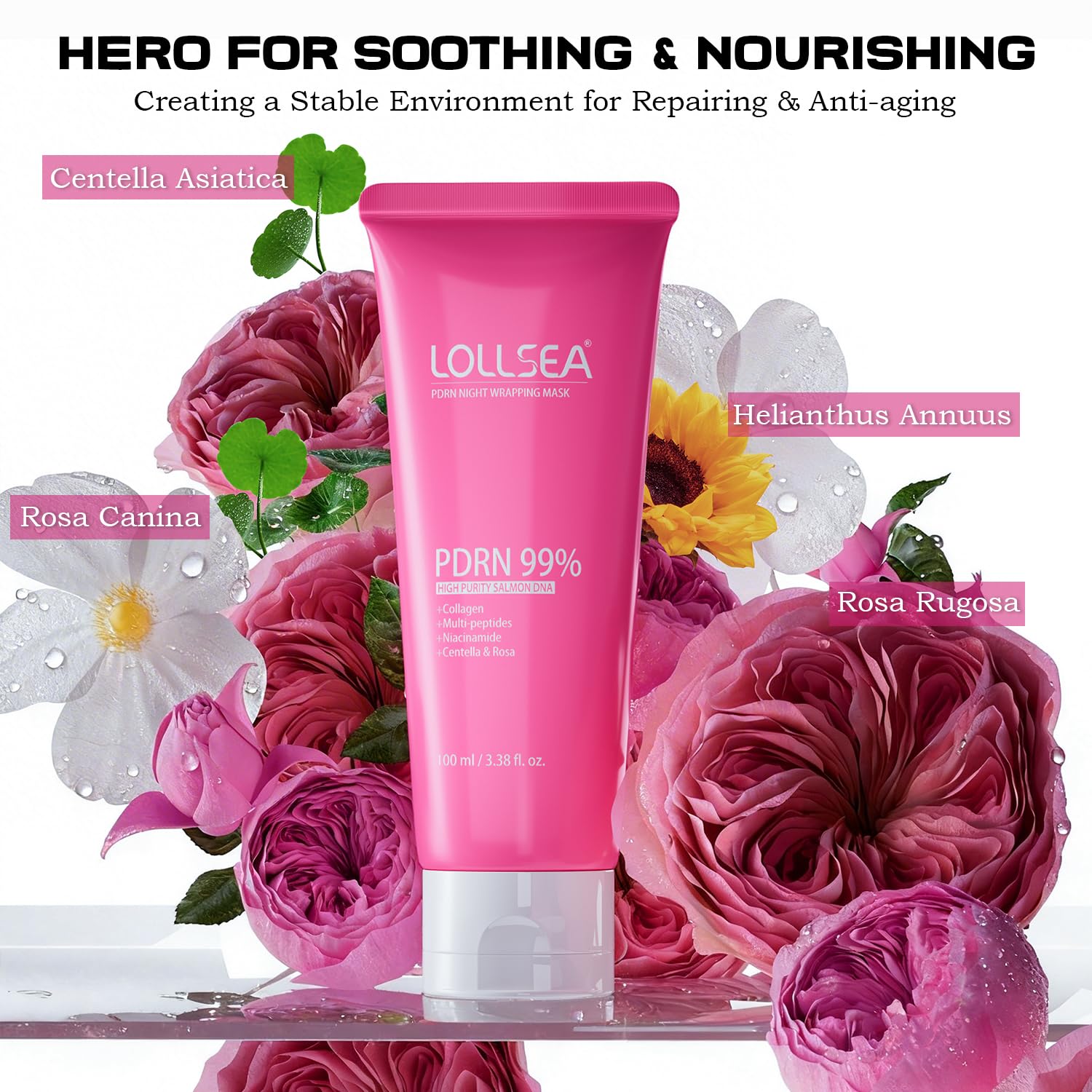 Lollsea PDRN Collagen Wrapping Mask, Overnight Peel Off Face Mask, Sal - View 6