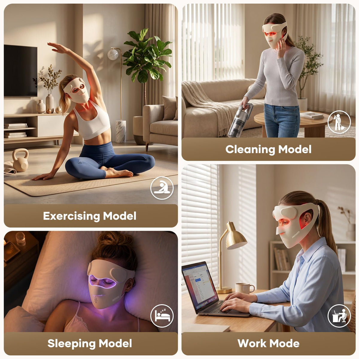 RB 061 Red Light Therapy Mask for Face USB C Rechargeable - SWETJOZO Official Imagery - 7