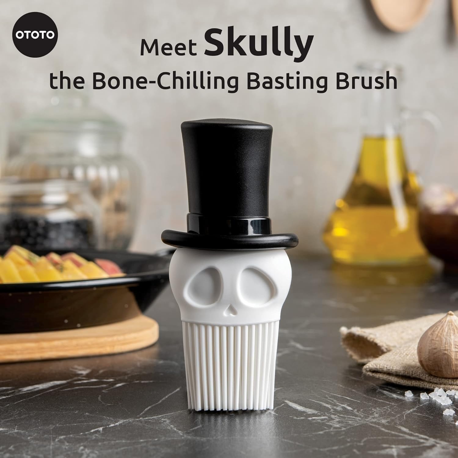 OTOTO Skully Basting Brush - Food Basting Brush for Cooking, Halloween - View 3