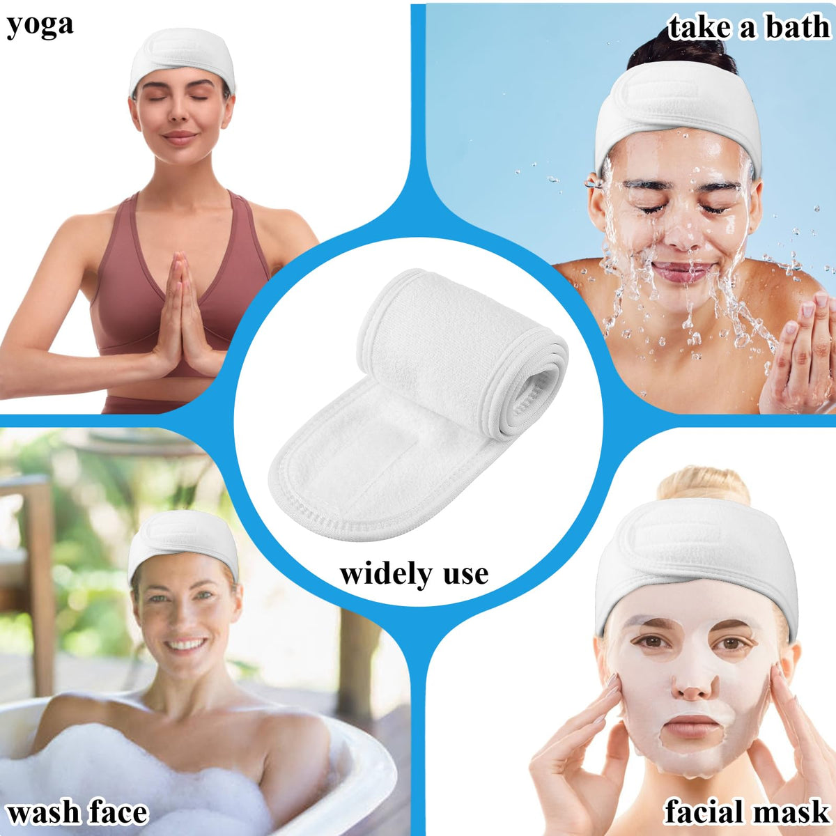 30 Pcs Spa Facial Headband Set Premium Cotton Esthetician - AojSup Official Imagery - 7