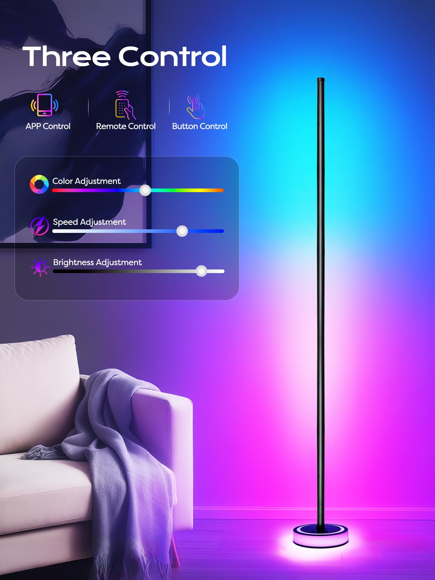 BRINGUX Smart Corner Floor Lamp, RGBICW LED Standing Lamp with App Control, 16 M - BRINGUX Official Product View 4