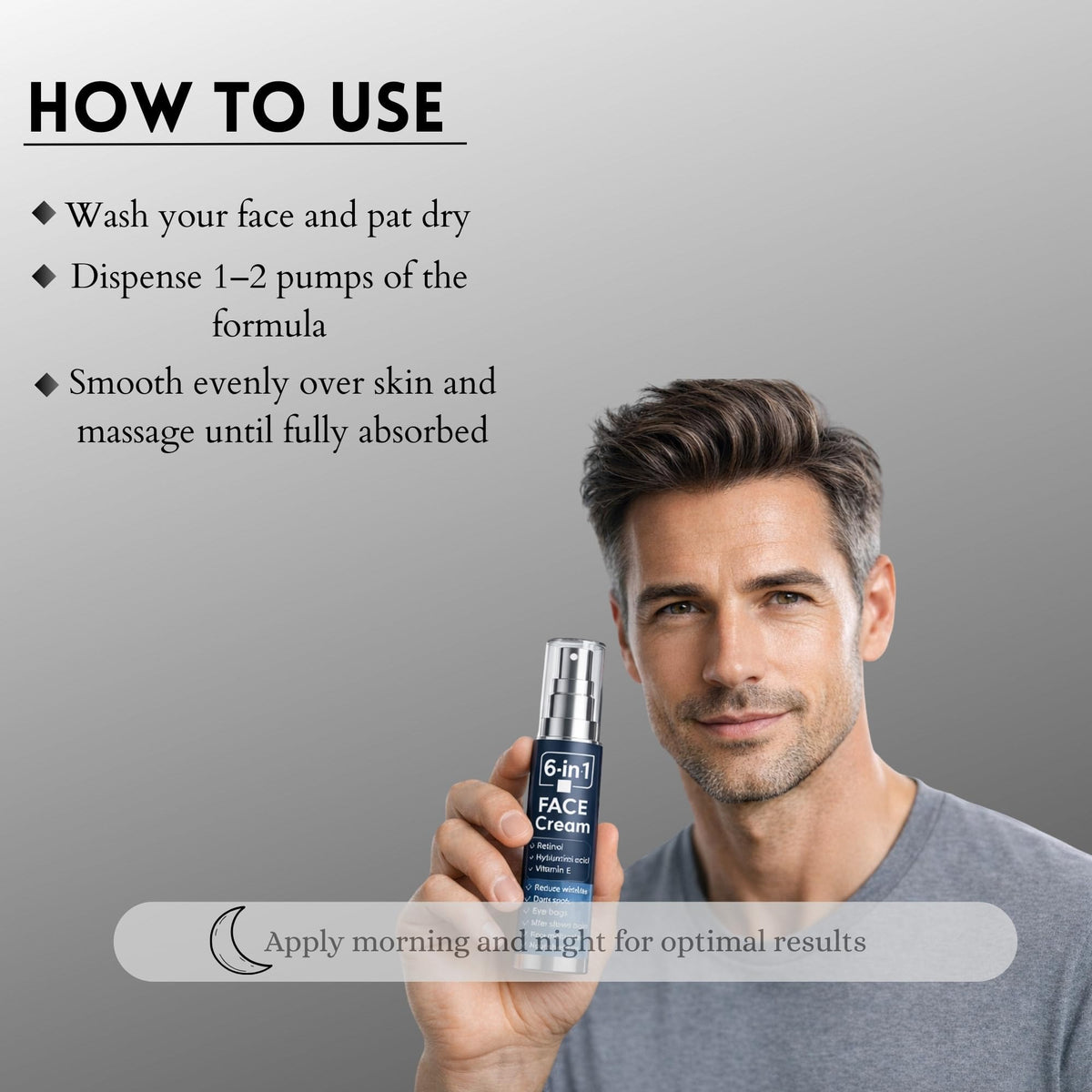 6 in 1 Face Cream for Men Anti Aging Moisturizer with - hoygei Official Imagery - 4