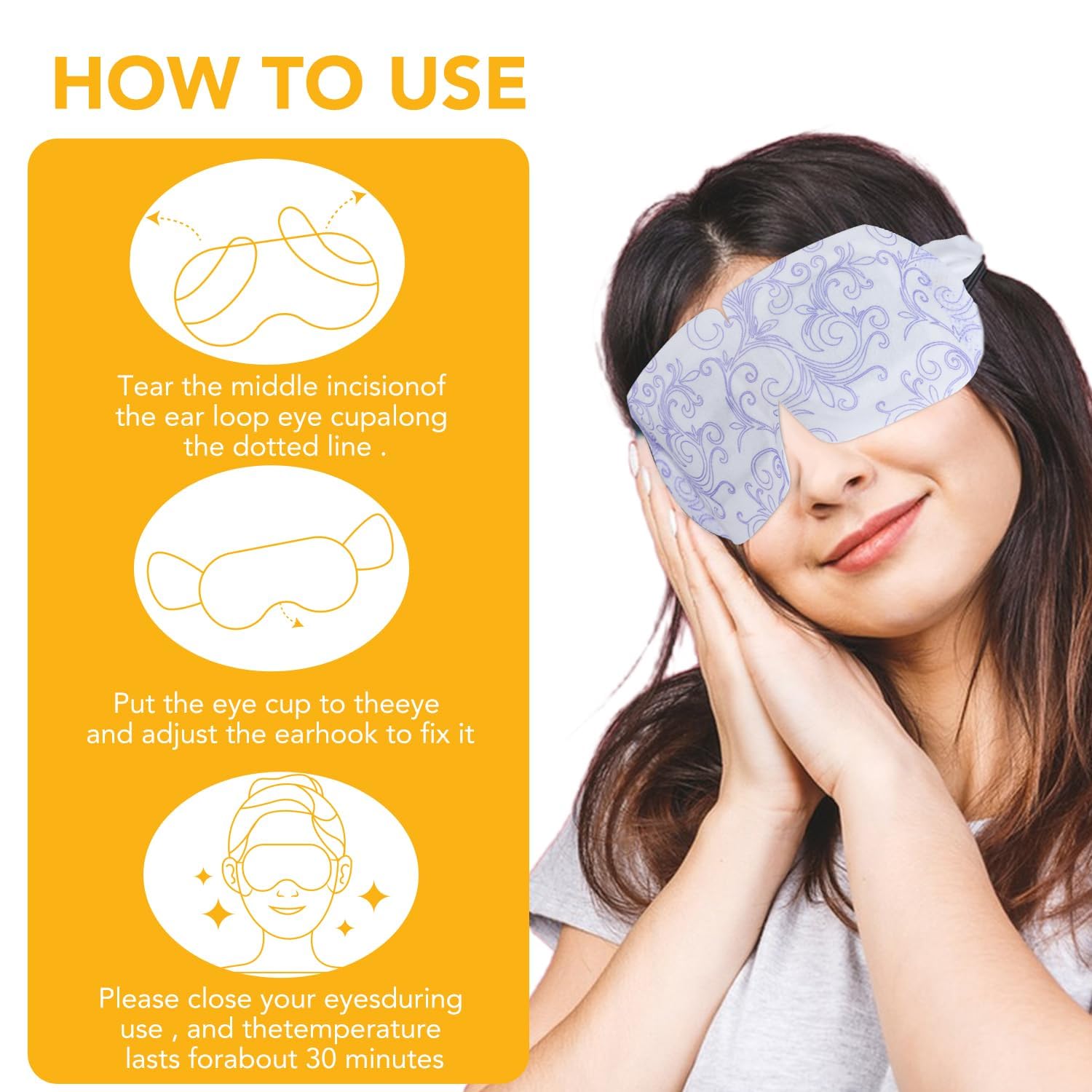 XPCARE 60 Pack Steam Eye Mask Disposable for Dry Eyes Cornea Care-Chamomile