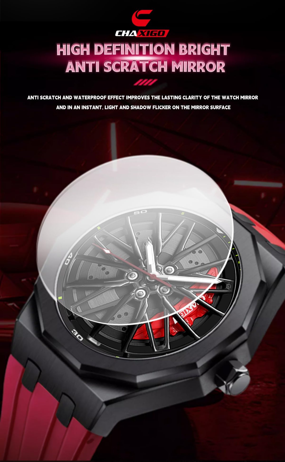 Gosasa Men s Cool Racing Wheel Watch 3D Spinning Car Rim - Gosasa Official Imagery - 6