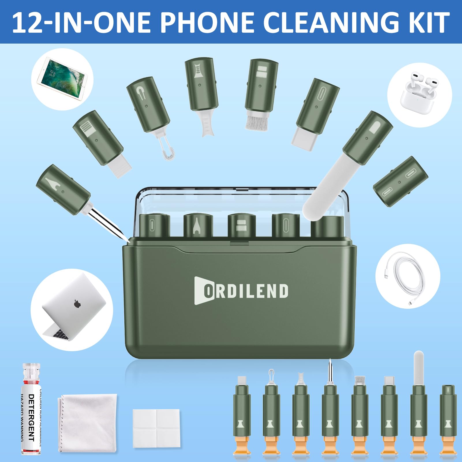 Ordilend iPhone Cleaning Kit for Charging Port Cleaner AirPod Pho by Ordilend - Angle View 2