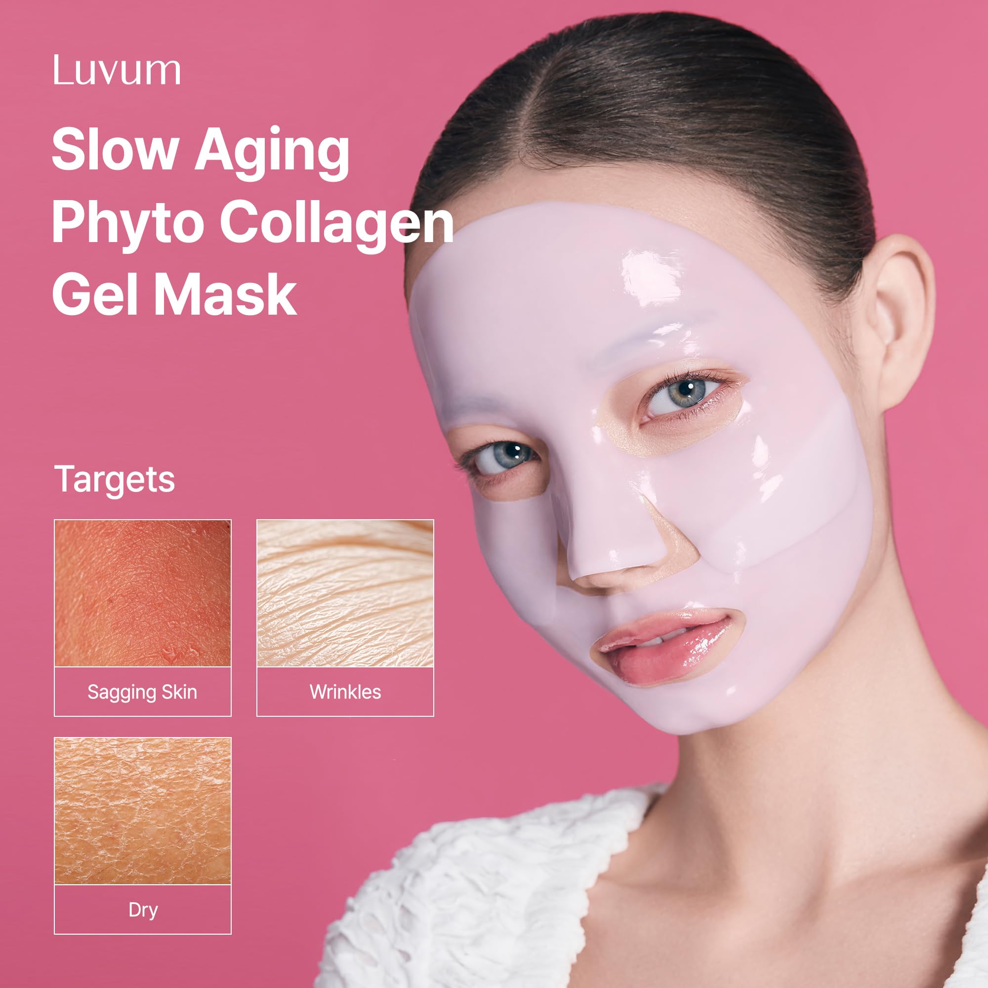 LUVUM Slow Aging Phyto Collagen Gel Mask, Collagen, Overnight Hydrogel Mask, 4+1 Pack - LUVUM Official Product View 5