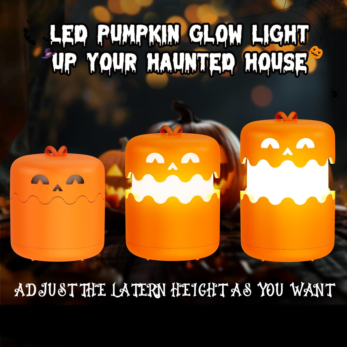 Rechargeable Halloween Pumpkin Lantern Light Collapsible - Yunaking Official Imagery - 7
