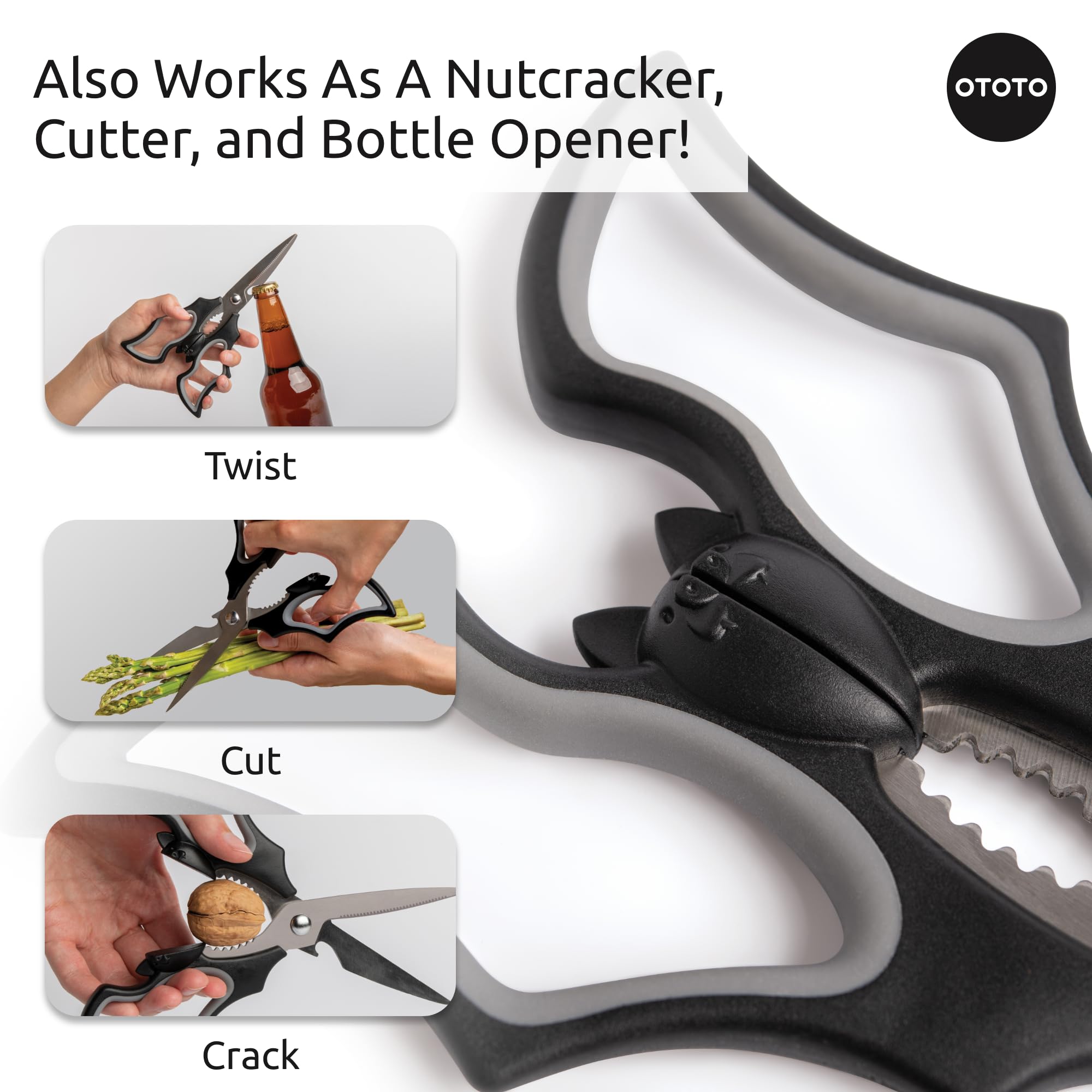 OTOTO Original Elizabat Kitchen Scissors - Halloween Goth Cute Bat Kit - View 6