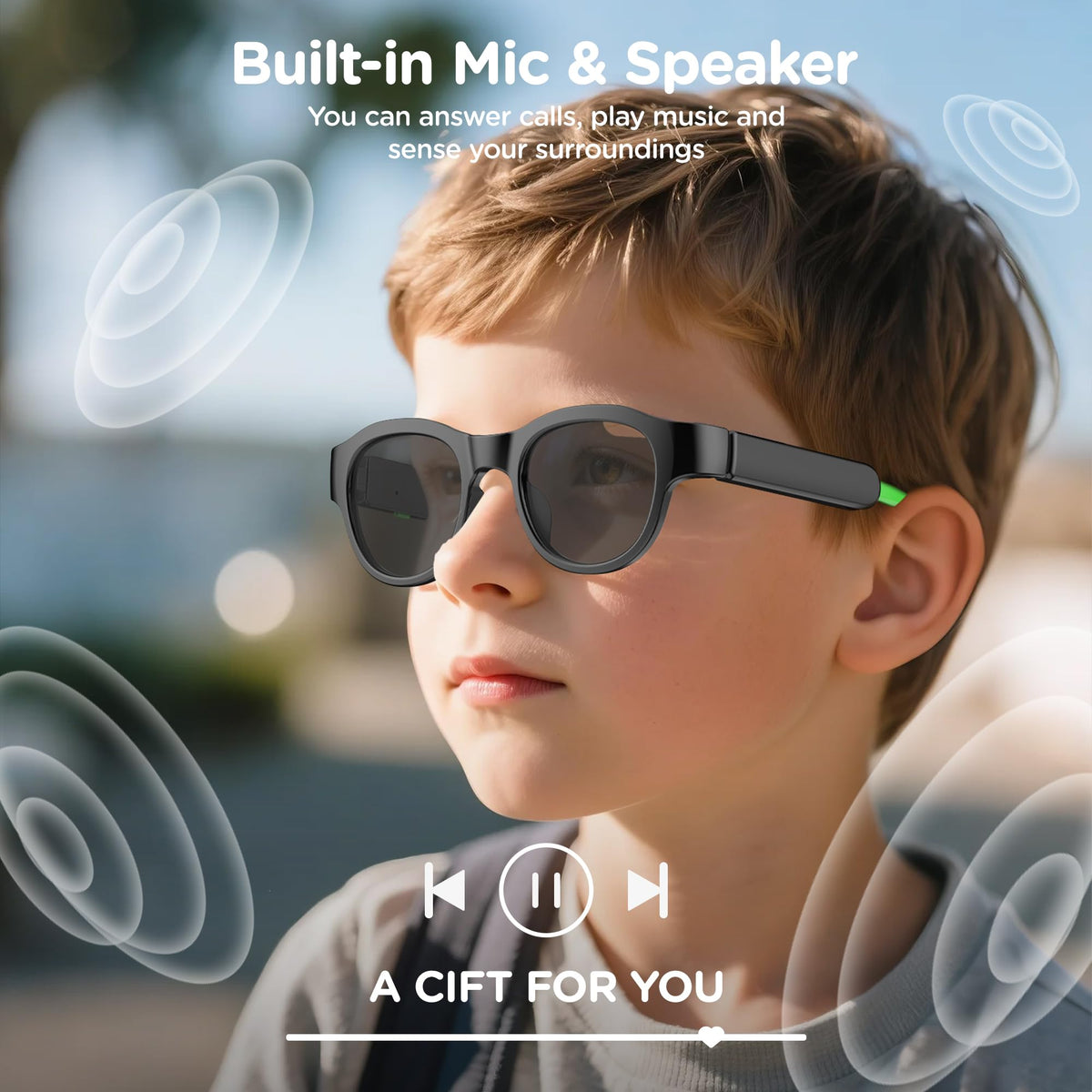 Kids Smart Glasses with LED Lights Bluetooth 5 4 Open Ear - HYYOYEE Official Imagery - 4