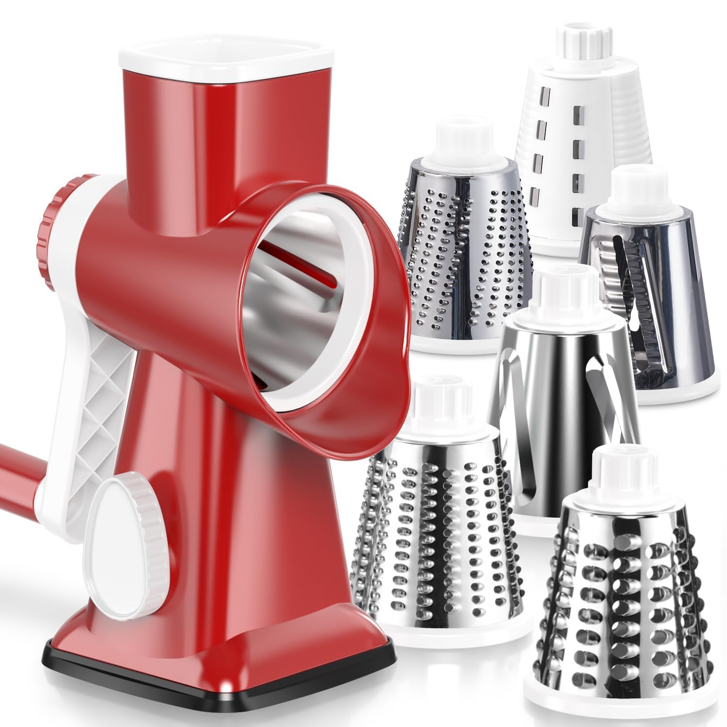 KEOUKE Rotary Cheese Grater Hand Crank Transparent - Shredder Sli by KEOUKE - Angle View 9