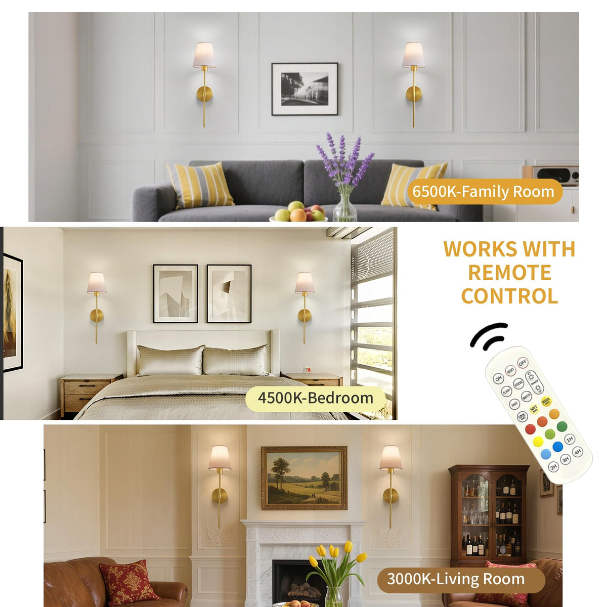 Set of 2 Battery Operated Wall Sconces Rechargeable Wireless - Cyaruy Official Imagery - 4