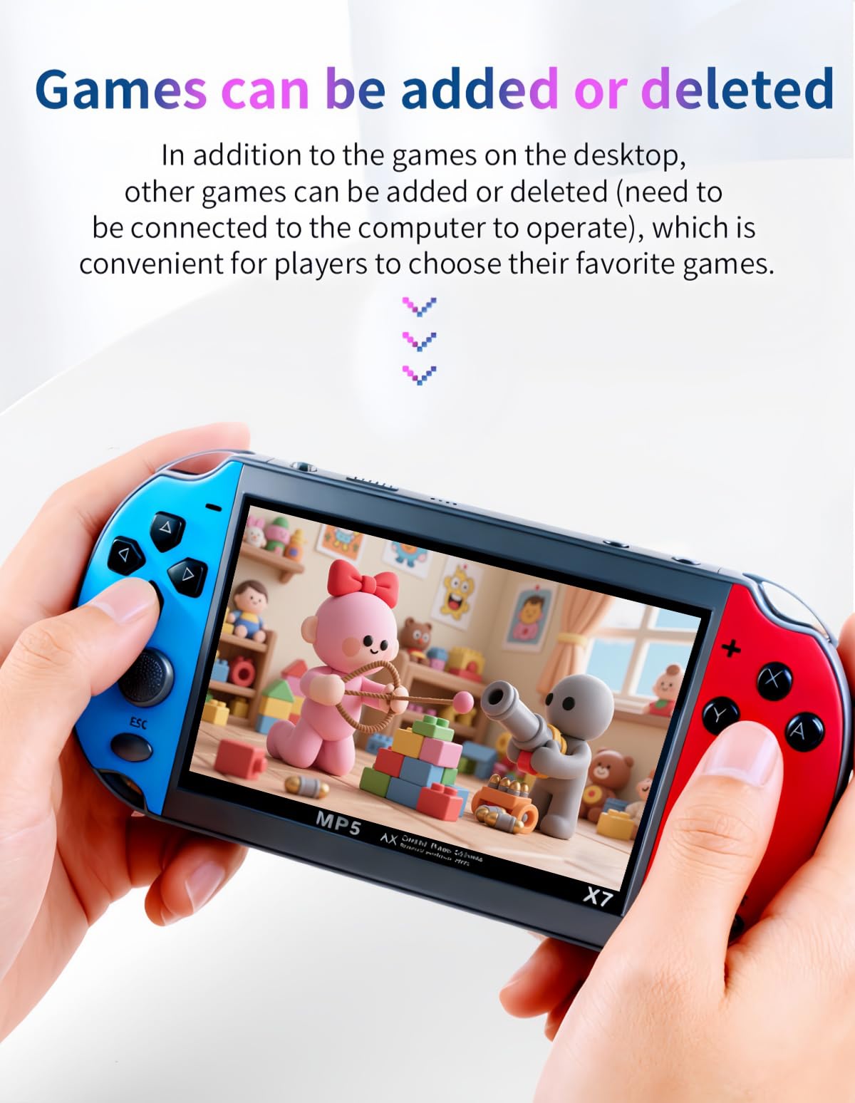 JXD Colorful Retro Video Game Console 4 3 inch Sreen 8GB - JXD Official Imagery - 7