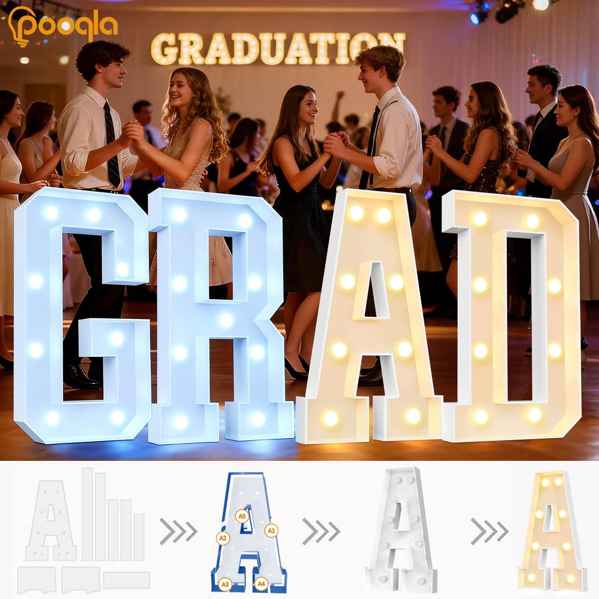 3 FT Marquee Letters Light Up Letter X Cool White and Warm - Pooqla Official Imagery - 7