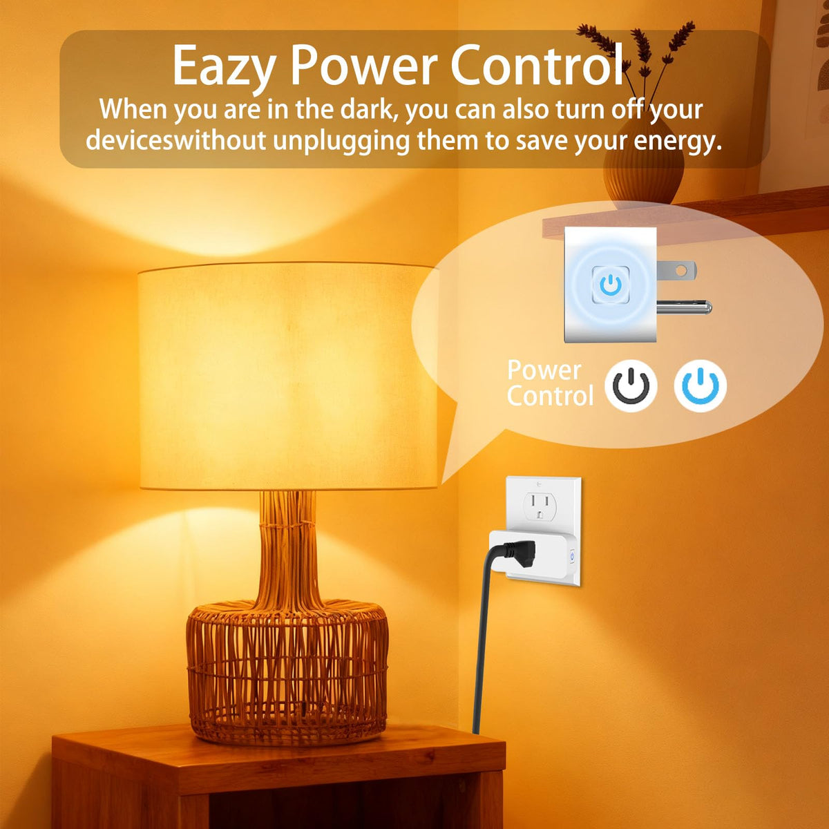 Smart Plug Outlet with Energy Monitoring 15A 2 4 GHz Wi Fi 4 - AiSeek Official Imagery - 6