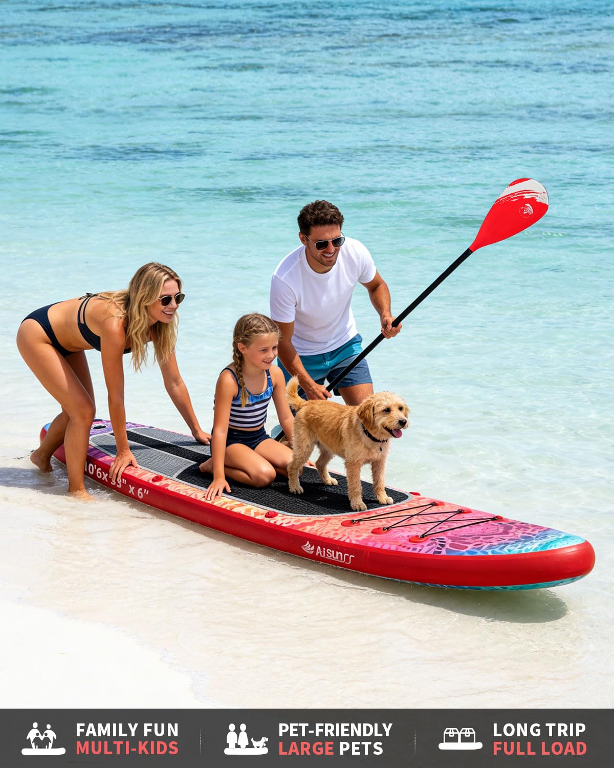 Inflatable Stand Up Paddle Board with SUP Board Accessories - AISUNSS Official Imagery - 5