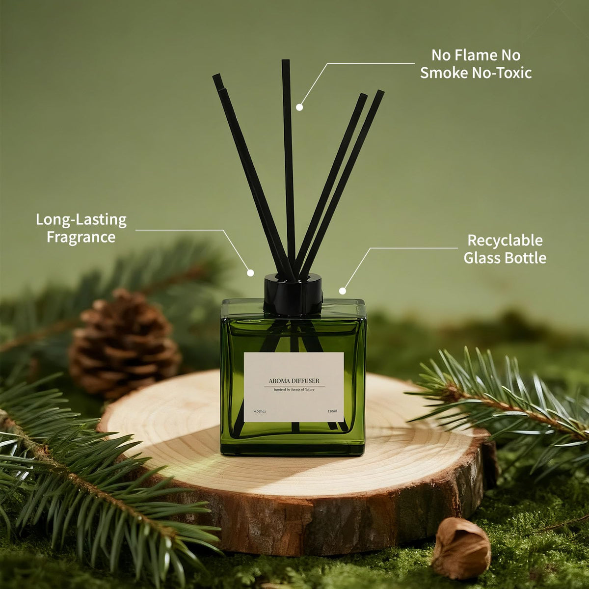 Reed Diffuser Set 4 fl oz Vanilla Cream 2 Pack Scent - GAGINGOOLD Official Imagery - 5
